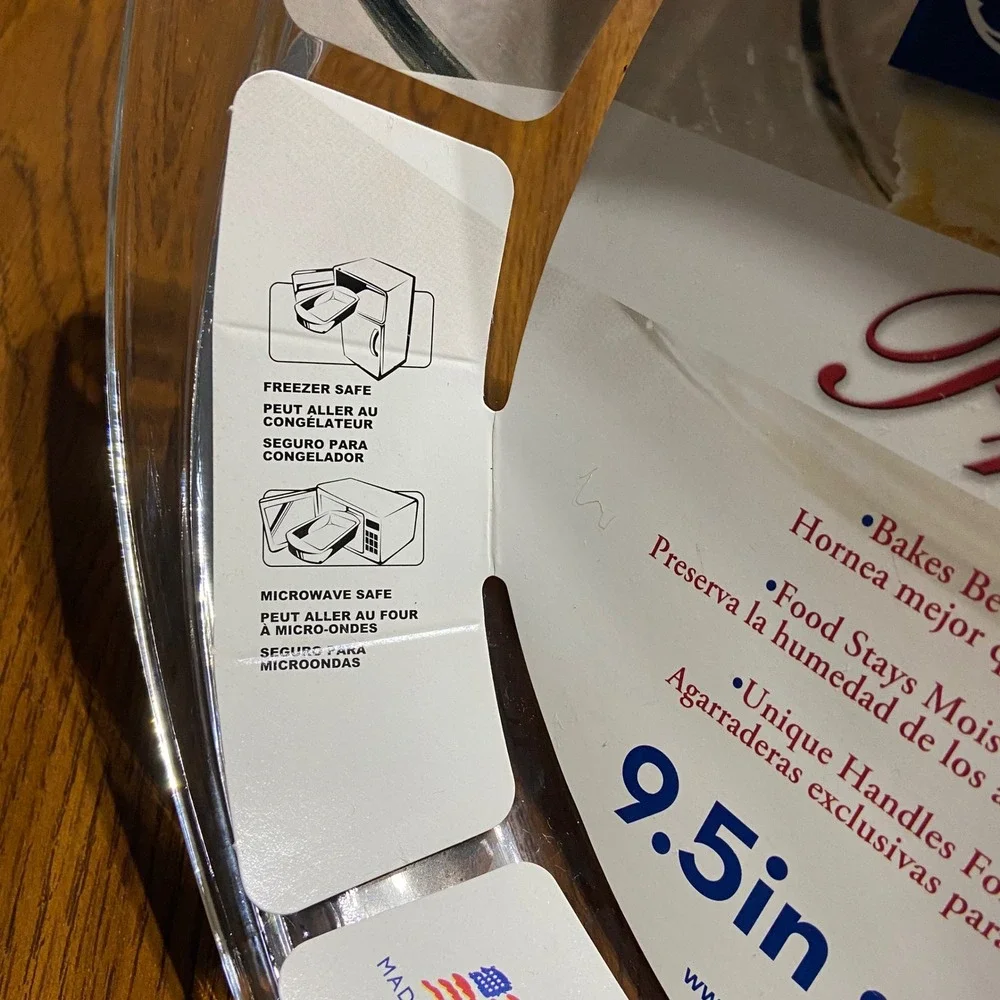 Anchor Hocking Premium 9.5in 24cm Glass Pie Dish with Handles CZ81997W7 USA Made